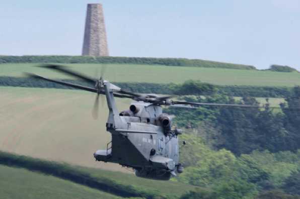 08 May 2020 - 14-51-56 
A spot of limbo dancing from this RN Merlin as it tries to get under the Daymark
-----------------------
Royal Navy Merlin helicopter ZH842